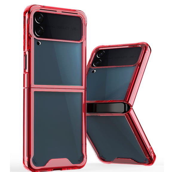 Allytech Galaxy Z Flip 4 5G Case, Samsung Z Flip 4 Cover, Transparent TPU Clear Case Shell Anti-scratch Shockproof Drop Protective Case Cover for Samsung Galaxy Z Flip 4 5G Case - Red