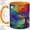 Orange, variant on Stained Glass Tree Accent Mug, 11oz Ceramic Coffee Cup for Nature Fans