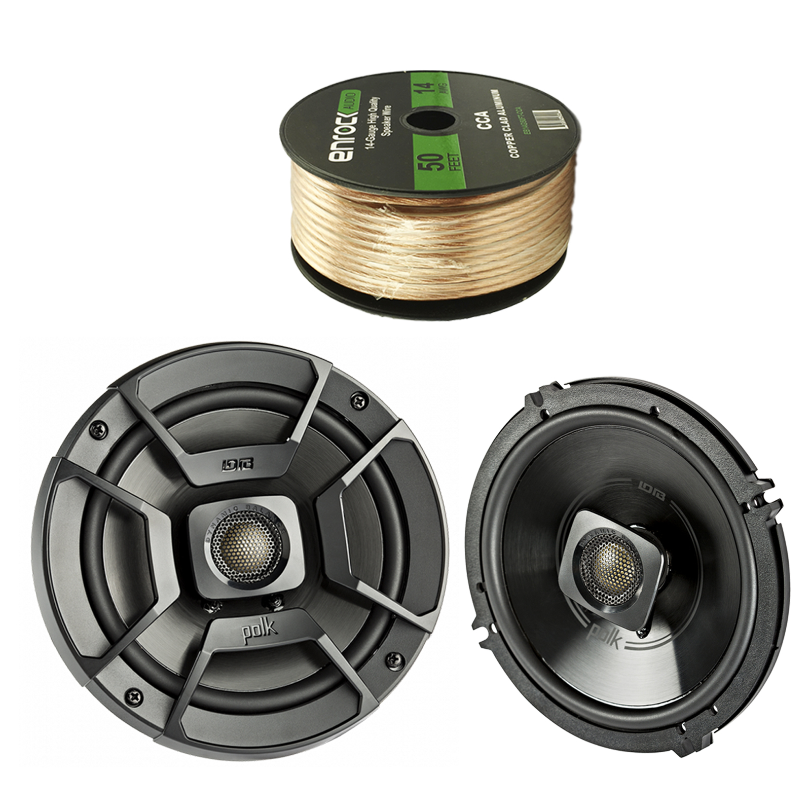 2X Polk Audio 6.5" 300W 2 Way Car/Marine ATV Stereo Coaxial Speakers