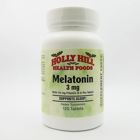 Holly Hill Health Foods, Melatonin 3 MG with B-6 (Supports Sleep), 120