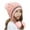 Pink, variant on Xfvqtps Womens Beanie with Plush Pompom Tassels Knitted Winter Printing Thickened Stretch Windproof Coldproof Outdoor Warm Winter Hat Black