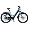 Schwinn Coston DX hybrid electric bike, 7 speeds, 27.5 inch wheels, unisex frame, blue