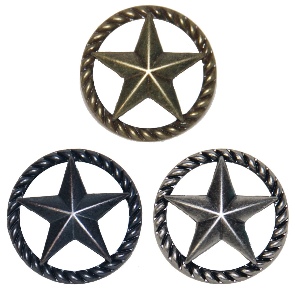 Set of 24 Star with Rope Drawer Cabinet Handle in Old Silver