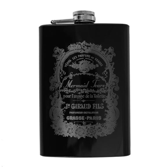 8oz BLACK Mermaid Tears Flask L1