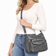 thumbnail image 5 of BadPiggies Crossbody Bag for Women Pocketbooks Soft PU Leather Purses and Handbags Multi Pocket Shoulder Bags - Gray, 5 of 9
