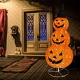 thumbnail image 4 of ZHIBO 5FT Collapsible Light-Up Pumpkin with Hat - Pre-Lit Jack-o-Lantern with Metal Stand - Indoor/Outdoor Decor, 4 of 6