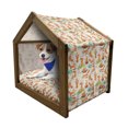thumbnail image 1 of Yoga Pet House, Flexing and Stretching Fox Little Cartoon Animals Dotted Background, Outdoor & Indoor Portable Dog Kennel with Pillow and Cover, 5 Sizes, Multicolor, by Ambesonne, 1 of 5