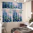 thumbnail image 3 of Lotus 3 Pc Kitchen Curtains Set | 54" W x 15" L & 27.5" W x 35.8" L | Rod Pocket Valance & Tier | Stylish Window Treatment for Any Room, 3 of 4