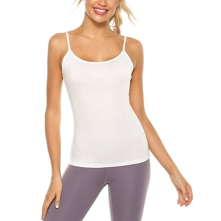 

Women Multicolor Basics Chest Pad Integrated Sports Yoga Vest Cami Vest With Spaghetti Straps Camisole Vest Adjustable Yoga Vest