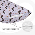 thumbnail image 3 of Uemuo Dachshund Dog Print Throw Pillow Case – Cozy & Soft Cushion Cover, Hypoallergenic Pillow Case for Sleeping, Perfect for Women with Envelope Closure-16"x24", 3 of 6