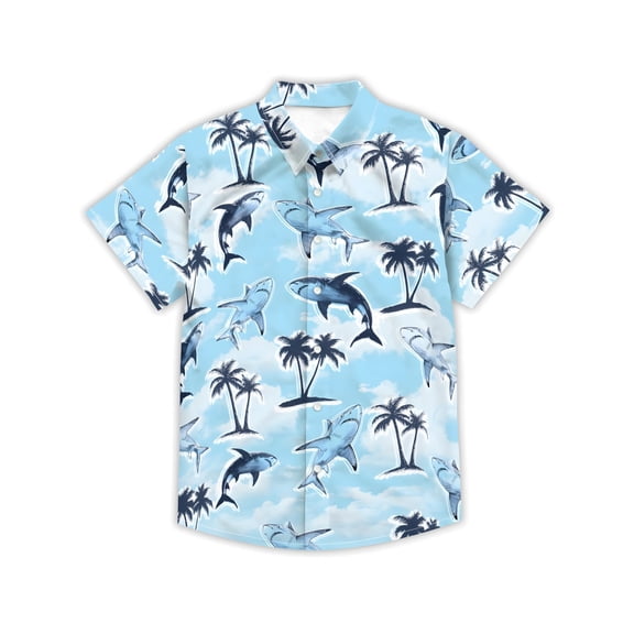 CONZONE Mens Buttons Down Shirts Short Sleeve Beach Shirts for Men Trendy Hawaii Graphic Y2K Lapel Soft Lightweight Tops
