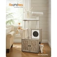 thumbnail image 1 of Feandrea WoodyWonders Cat Tree with Litter Box Furniture Hidden Enclosure, 2-in-1 Modern Tower, Cat Condo with Scratching Posts, Removable Pompom Sticks, 1 of 6