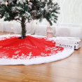 thumbnail image 4 of Christmas Tree Skirt, 48 inch Red Snowflake Tree Skirt with Withe Plush Faux Fur Edge for Christmas Decorations, Rustic Xmas Tree Holiday Decorations, 4 of 7