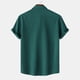 thumbnail image 4 of Camisas Elvqul para Hombre Verde del Ejército Casuales a Rayas Algodón Manga Corta Solapa Botones, 4 of 9