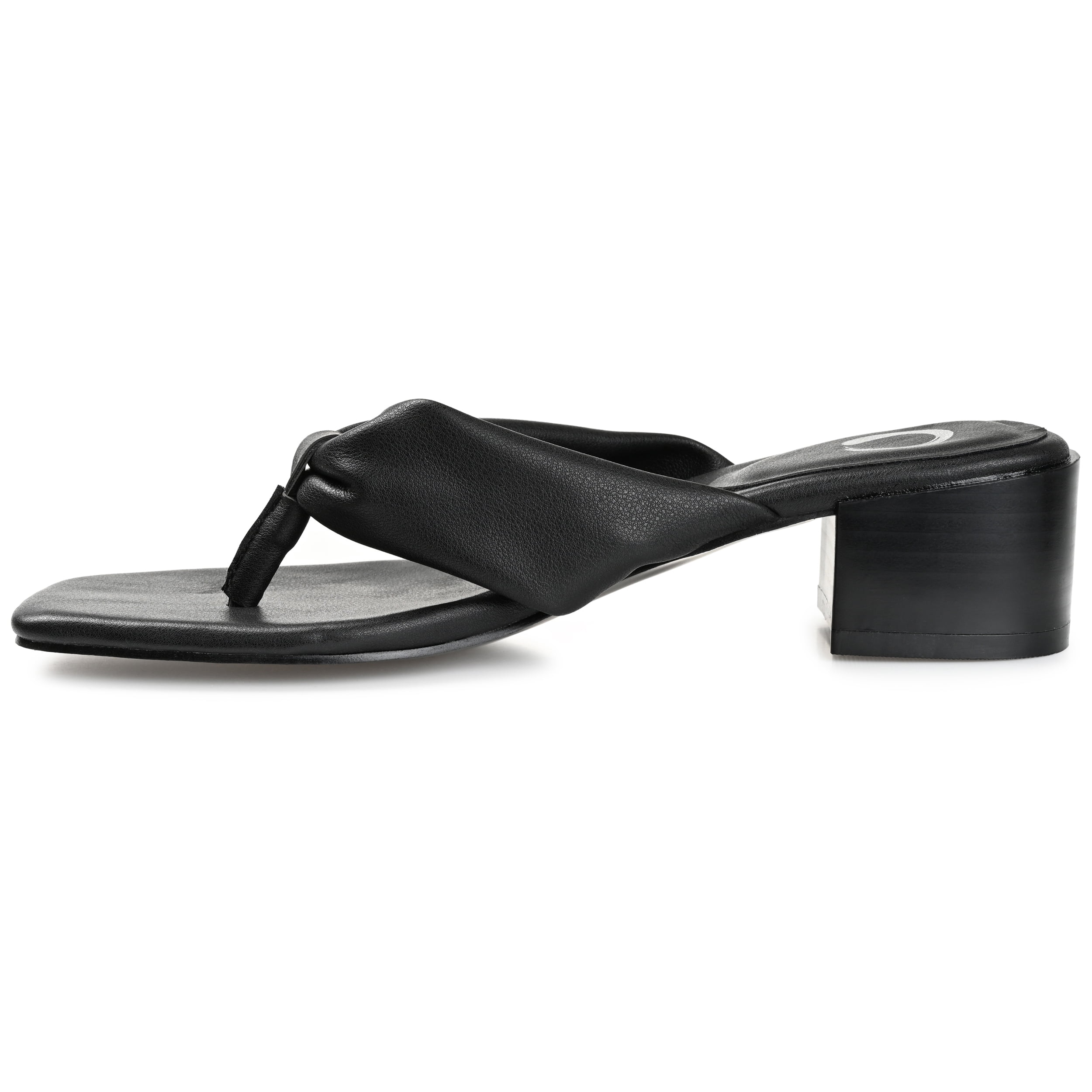 Journee Womens Seelah Low Stacked Heel Flip Flop Dress Sandals