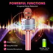 GGLUAAE Toys For 3-16 Years Old Girls Gifts,Karaoke Microphone for Kids,Best Fun Birthday Gifts for Teens Girl Boys(Gold)