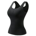 thumbnail image 2 of Ropa interior térmica Tops de moda para mujer de invierno sin mangas de cuello redondo cómodas camisetas sin mangas lisas regulares blusa de poliéster para mujer, 2 of 5