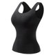 thumbnail image 2 of Ropa interior térmica Tops de moda para mujer de invierno sin mangas de cuello redondo cómodas camisetas sin mangas lisas regulares blusa de poliéster para mujer, 2 of 5