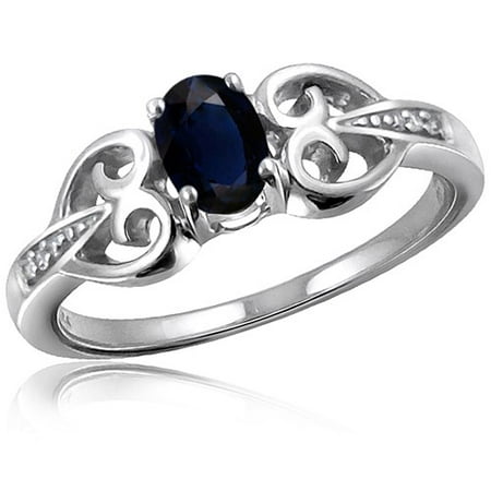 JewelersClub 0.67 Carat T.G.W. Sapphire Gemstone and Accent White Diamond Women's Ring