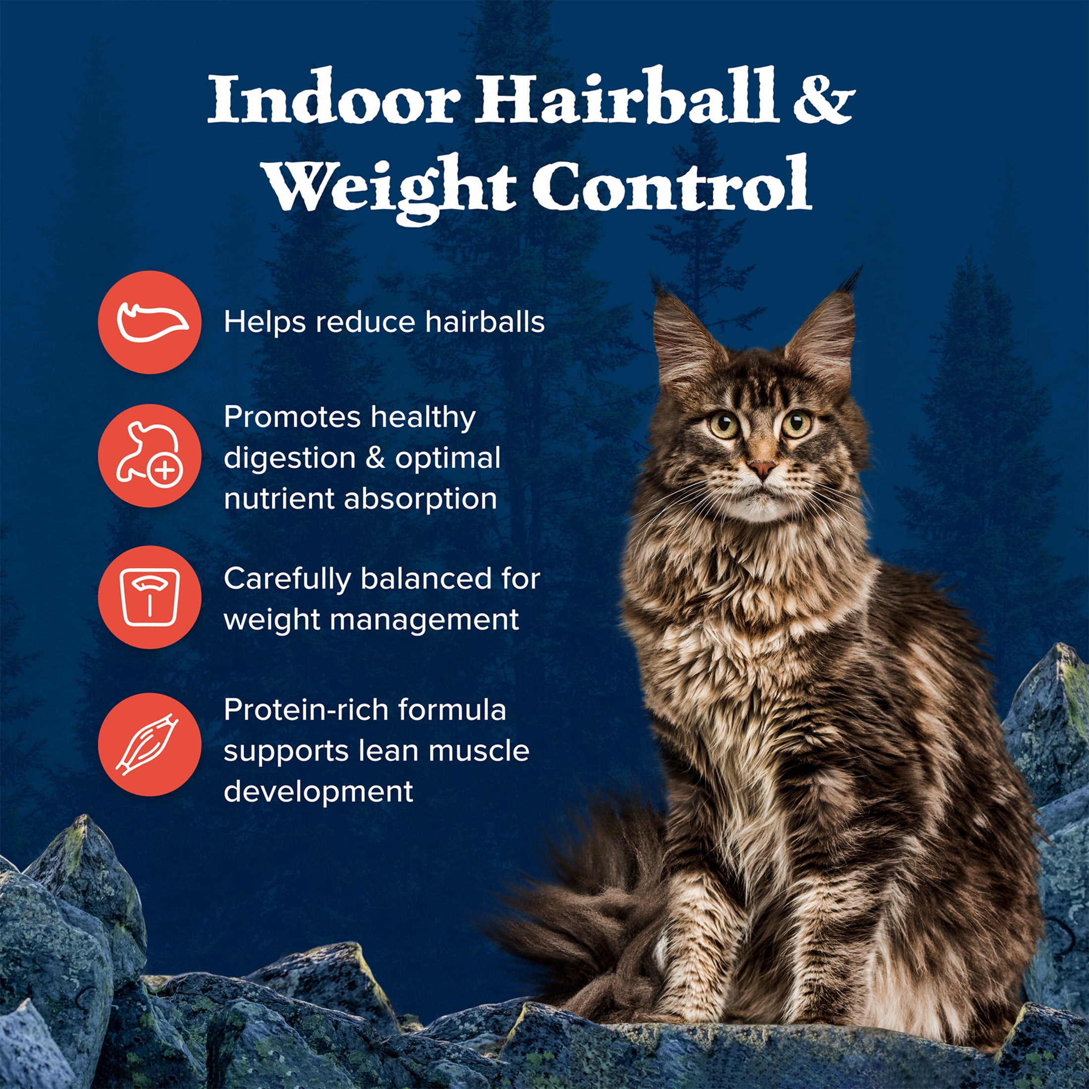 Blue Buffalo Wilderness Indoor Hairball & Weight Control Dry Cat Food, Chicken, 11-lb. Bag
