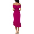 thumbnail image 2 of XSCAPE Vestido a media pierna con volantes y volantes para mujer, Púrpura, 8, 2 of 2