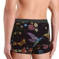 thumbnail image 5 of Balery Humming Bird And Tropical Flowers Embroidery Men's Boxer Briefs, Soft and Breathable Cotton Underwear with nylon Waistband-X-Large, 5 of 9