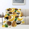 thumbnail image 3 of Fruit Blanket Gift for Girls Women Ultra Soft Cozy Fleece Pineapple Banana Coconut Throw Blankets Fuzzy Plush Bedding Blanket for Bed Kids Adults 80"x60", 3 of 6