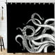 thumbnail image 2 of Yuarrent Cortinas de ducha divertidas para baño, únicas y elegantes, divertido monstruo marino blanco y negro, Animal gótico Juegos de accesorios de baño YL490-3, 2 of 6