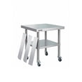 thumbnail image 2 of EDTara Commercial Stainless Steel Work Table, Removable 3-Sided Rim, 4 Locking Wheels, Durable Prep Cart for Heavy Duty Kitchen Tasks In Restaurant or Catering Settings, 2 of 8