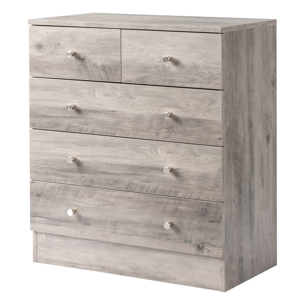 IVV 5 Drawer Dresser for Bedroom, Farmhouse Chest of Drawers, Bedroom Furniture, Clothes Storage and Organizer, 25.98"L x 12.99"W x 28.74"H, Gray