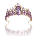 thumbnail image 2 of Tiaras vintage coronas moradas para mujer para decoración de tiara de reina novia con diamantes de imitación, 2 of 5