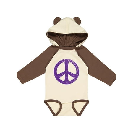

Inktastic Peace Sign Purple Distressed Retro Gift Baby Boy or Baby Girl Long Sleeve Bodysuit