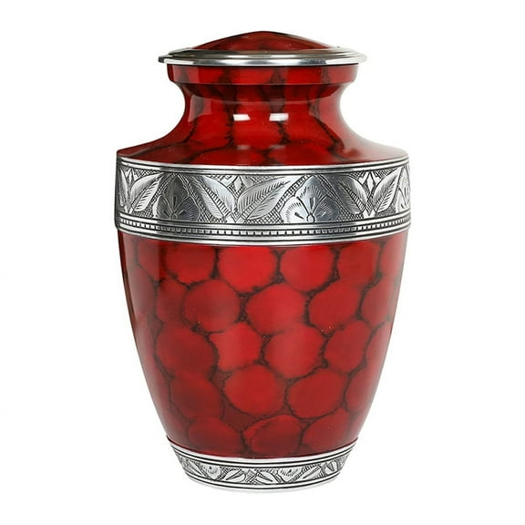 Ample Cremation Urn with Silver Accents-Adult Urn-Urn for Ashes-Keepsake Urn-Memorial Urn-Small Urns for Ashes