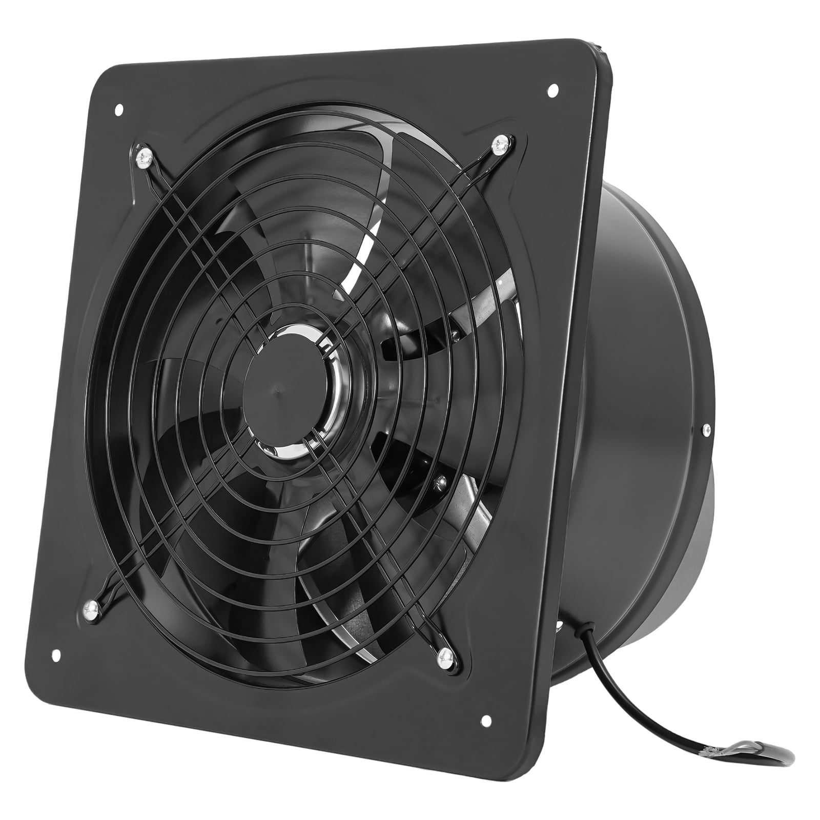 12'' 110V 125W Industrial Extractor Fan Air Blower Ventilation Exhaust Fan Low Noise Black Wall Mount 2800r/min 13.77*13.77*6.69in for Workshops, Basements, Warehouses