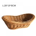 thumbnail image 2 of Oval Wicker Woven Basket Bread Roll Basket Serving Basket for Food Fruit Cosmetic Storage Tabletop and Bathroom, Kitchen Organizer, 2 of 7