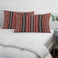 thumbnail image 4 of Red Boho Throw Pillow Covers, Vintage Ethnic Tribe Soft Breathable Pillow Cases with Invisible Zipper for Sleeping, King Size Pillowcases for Couch Bed Sofa Chair 20x36 Inches Retro Abstract Art, 4 of 9