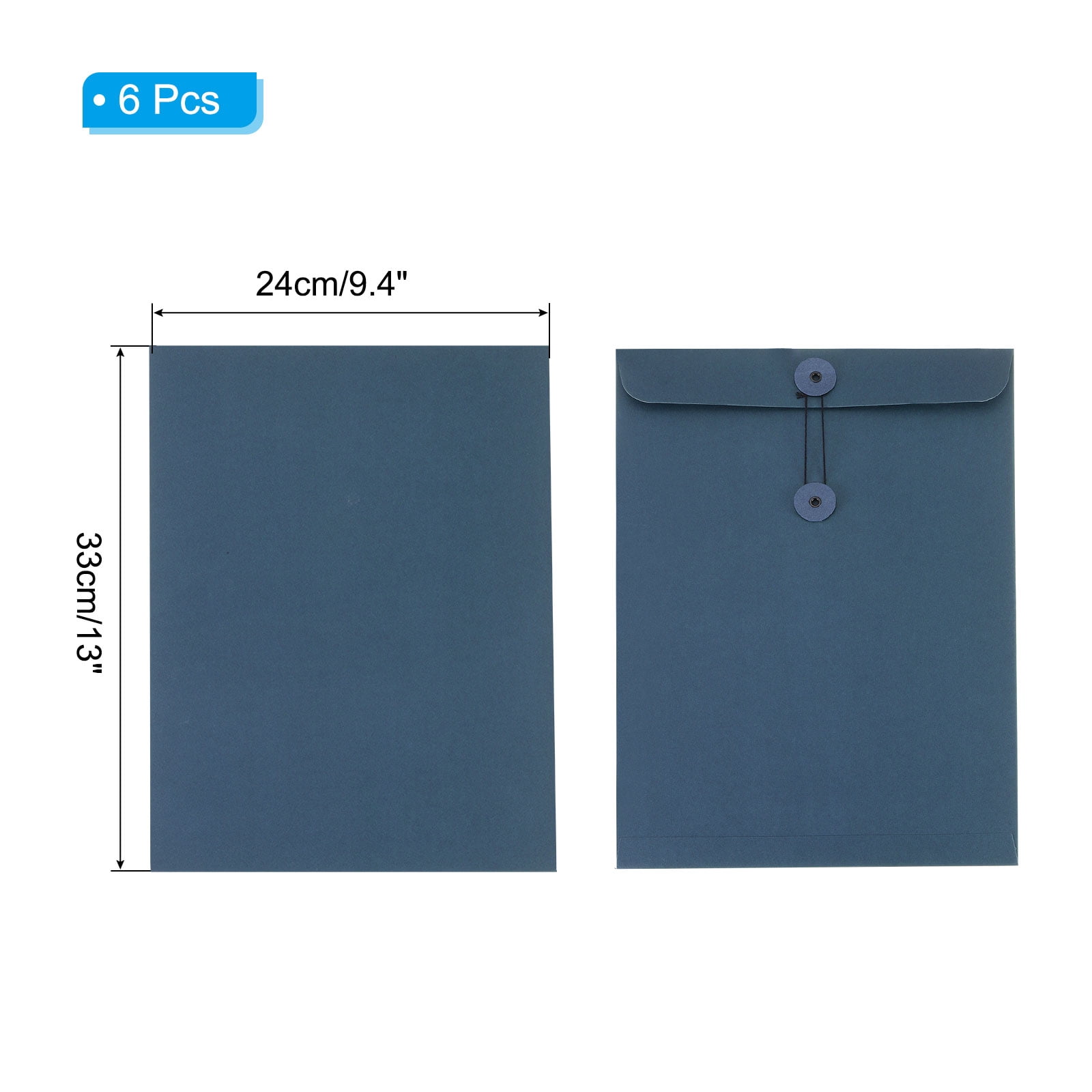 REGALWOVEN Kraft Paper Envelope with String Tie Closure Blue A4