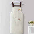 thumbnail image 5 of Waterproof PVC Kitchen Apron White 27.5"x26.8" | Greaseproof, Stain Resistant, Comfortable Workwear for Cooking, Restaurant, BBQ | Adjustable Waistband, Easy Clean, Durable, Soft, Versatile Home Use, 5 of 6