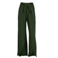 thumbnail image 4 of Plebaso Pants for Women Solid Color Bandage Irregular Split Trousers Ladies Summer Casual Pants, 4 of 6