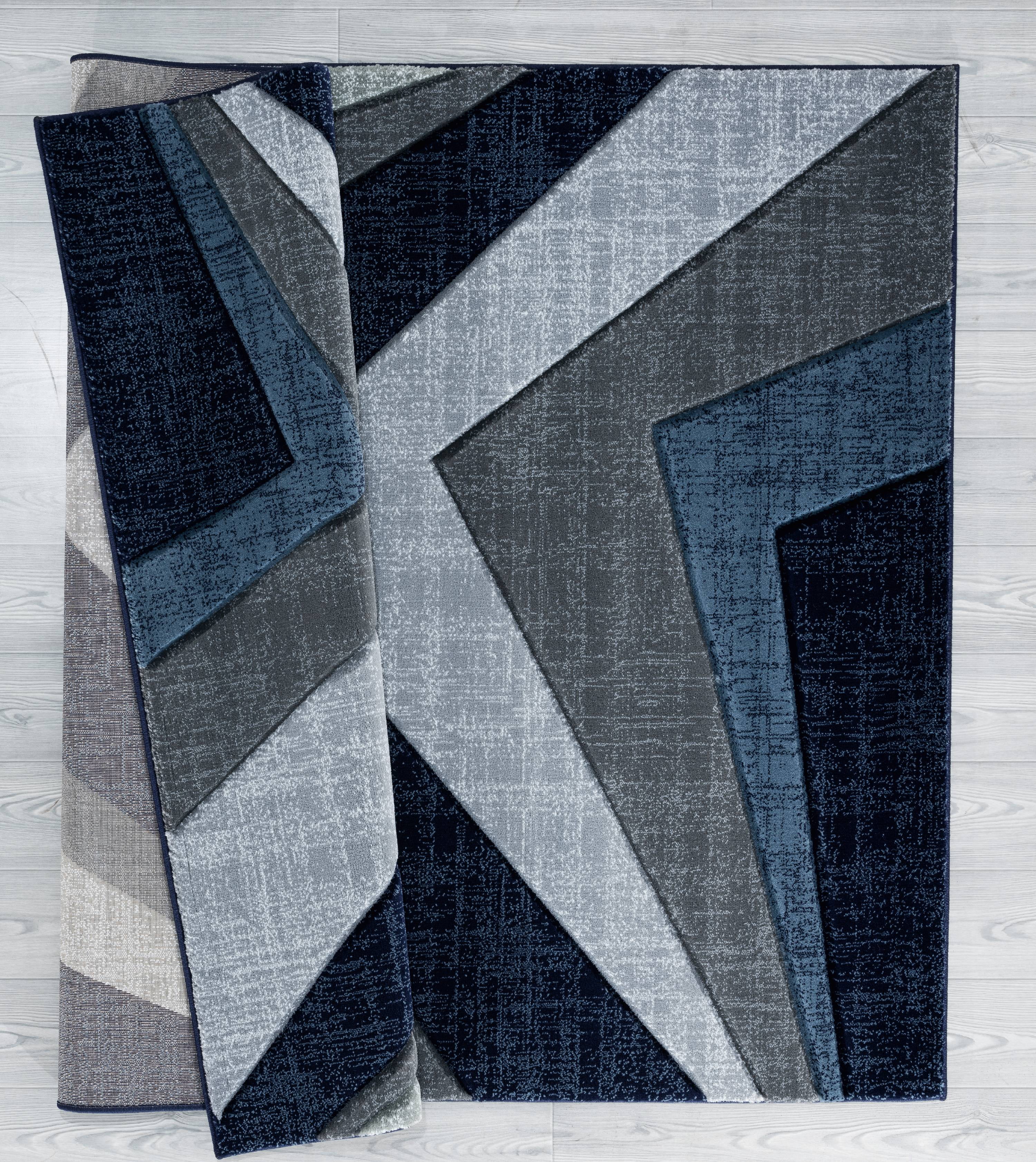 United Weavers Drachma Rimini Modern Abstract Accent Rug, Navy, 1'10" x 2'8"