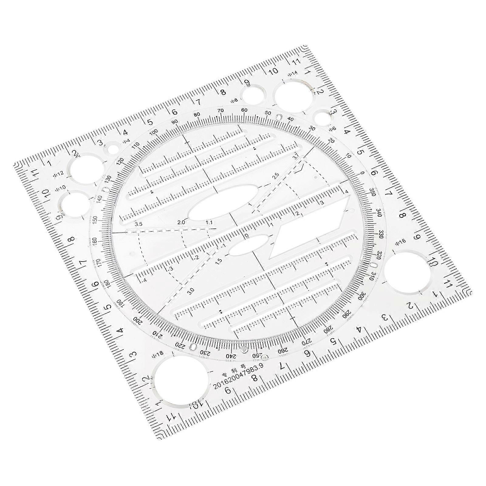 Crear Ruler Multifunctional Geometric Ruler Template for Drawing Measuring Crafts ...
