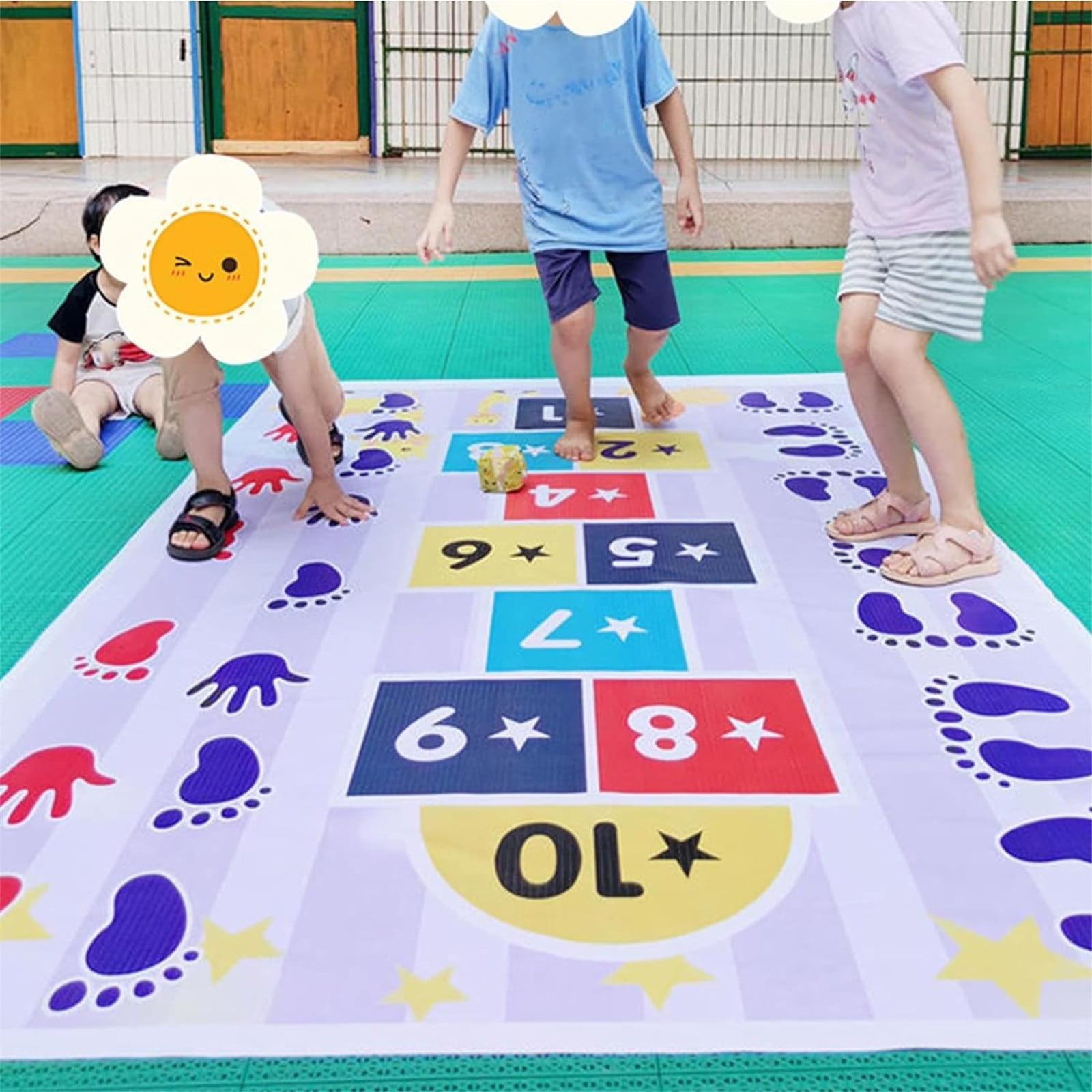 LHWEN Slide Hopscotch Games Adults Hands Feet Sports Slide Hopscotch Water Slide Hopscotch Mat Air Slide Hopscotch Outdoors Slippery Hopscotch Inflatable Game Fun Outdoor Activity Materials