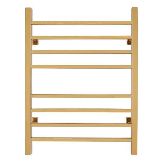 Sierra Towel Warmer, Polished Gold, Dual Connection, 8 Bars