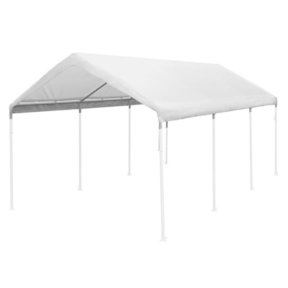 King Canopy 10ft x 20ft, 180gsm White Replacement Drawstring Carport Canopy Cover
