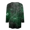 thumbnail image 4 of Womens Halloween Shirts Funny 3/4 Sleeve Tops Horror Pumpkin Face Printed Pullover Spooky Round Neck T Shirts Holiday Three Quarter Length Blouses, 2XL, 4 of 7