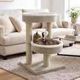 thumbnail image 2 of Gymax Carpeted Cat Tree 24'' Small Cat Tower w/2 Comfy Plush Perches Scratching Posts, 2 of 10