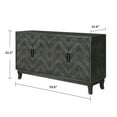 thumbnail image 5 of Buffet Sideboard Cabinet, Wooden Accent Storage with 4 Doors, Thickened Sideboard Storage Cabinet for Entryway Living Room, Antique Dark Grey, 5 of 8