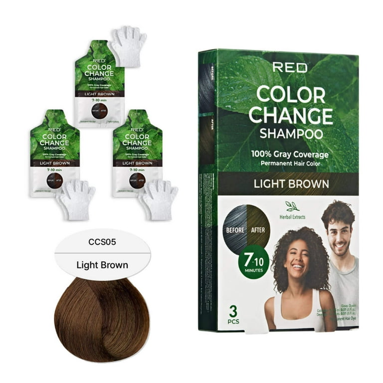 KISS Red Quick Cover Natural Herbal Color Change Shampoo 3 Pouches