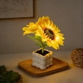 thumbnail image 4 of Ceramic Sunflower Lamp with Warm LED Light, USB Rechargeable Night Light for Bedroom & Living Room, Romantic Home Decor & Gift, 4 of 5
