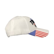 Trump Hat Make America Great Again – MAGA Hat with American Flag - Donald Trump 2024 High Quality Cap -White